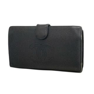 シャネル(CHANEL)の【4hd4701】シャネル 長財布/キャビアスキン/ブラック/ゴールド金具 【中古】 レディース(財布)