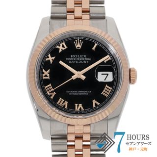 ロレックス(ROLEX)の【120051】ROLEX ロレックス  116231 デイトジャスト 36 ブラックローマダイヤル Z番 PG/SS 自動巻き ギャランティーカード 純正ボックス 国際サービス保証書 腕時計 時計 WATCH メンズ 男性 男 紳士【中古】(腕時計(アナログ))