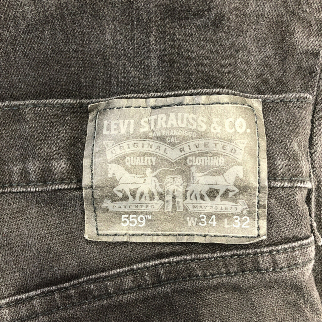 Levi's(リーバイス)のLevi's リーバイス 559 デニムパンツ アメカジ ブラック (メンズ W34 L32) 中古 古着 Q4447 メンズのパンツ(デニム/ジーンズ)の商品写真