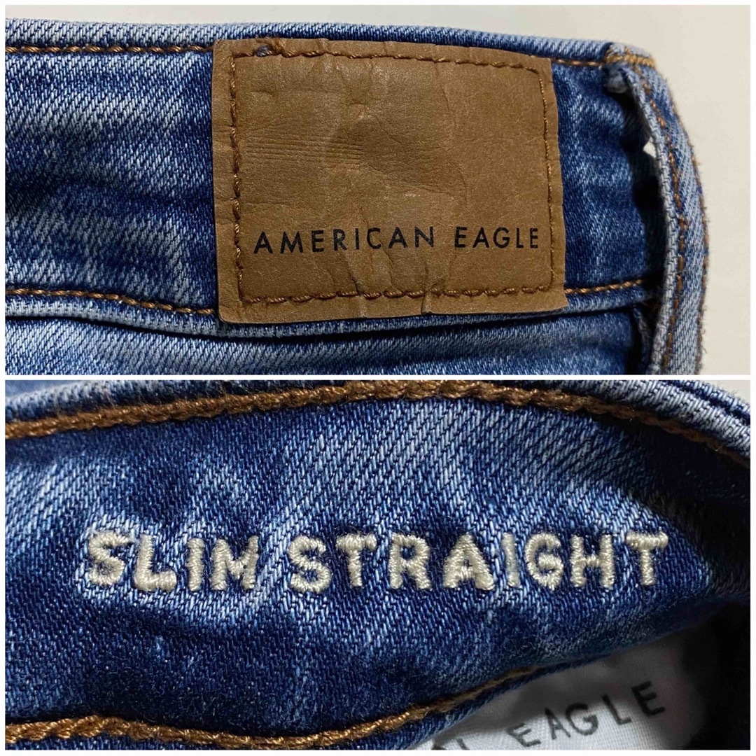 American Eagle(アメリカンイーグル)のアメリカンイーグル  スリム ストレート ダメージ加工 ストレッチ レディースのパンツ(デニム/ジーンズ)の商品写真
