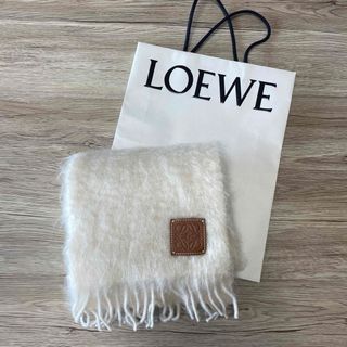 LOEWE - 新品未使用 loewe アナグラム モヘアマフラー アイボリー　正規品