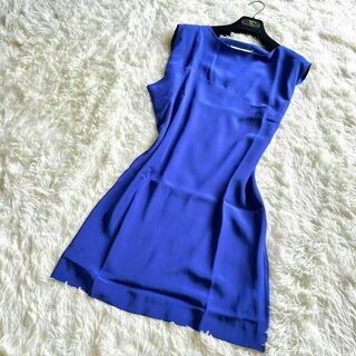 メゾンマルジェラ　変形ワンピース　ドレス　シルク　ブルー　イタリア製　40(ひざ丈ワンピース)