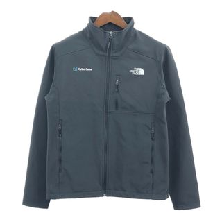 ザノースフェイス(THE NORTH FACE)のTHE NORTH FACE ノースフェイス 企業ロゴ ソフトシェルジャケット アウトドア ブラック (メンズ S) 中古 古着 Q4474(その他)