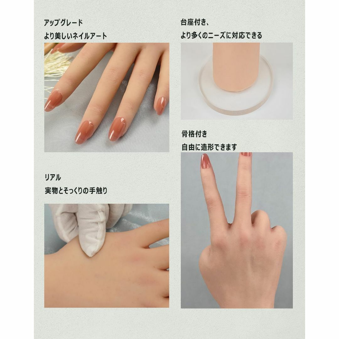 【色: ピンク ネイル】KUMIHO 手 模型 ハンドモデル シリコン手 女性の その他のその他(その他)の商品写真