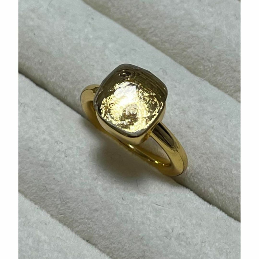 060透明×ゴールドキャンディーリング指輪ストーン ポメラート風ヌードリング レディースのアクセサリー(リング(指輪))の商品写真