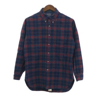 70年代 USA製 PENDLETON ペンドルトン ボタンダウン ウールシャツ アメカジ ヴィンテージ チェック (メンズ L) 中古 古着 Q4489