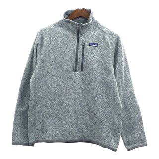 パタゴニア(patagonia)のpatagonia パタゴニア ハーフジップ ベターセーター フリースジャケット アウトドア ワンポイント グレー (メンズ M) 中古 古着 Q4514(その他)