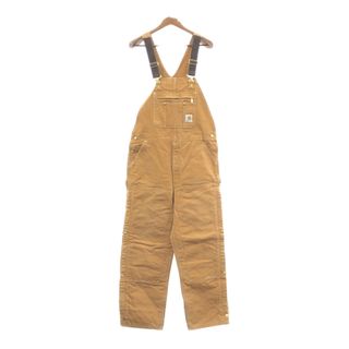 カーハート(carhartt)のCarhartt カーハート ビブオーバーオール ダック ダブルニー ワーク 大きいサイズ ブラウン (メンズ W40 L32) 中古 古着 Q4525(サロペット/オーバーオール)