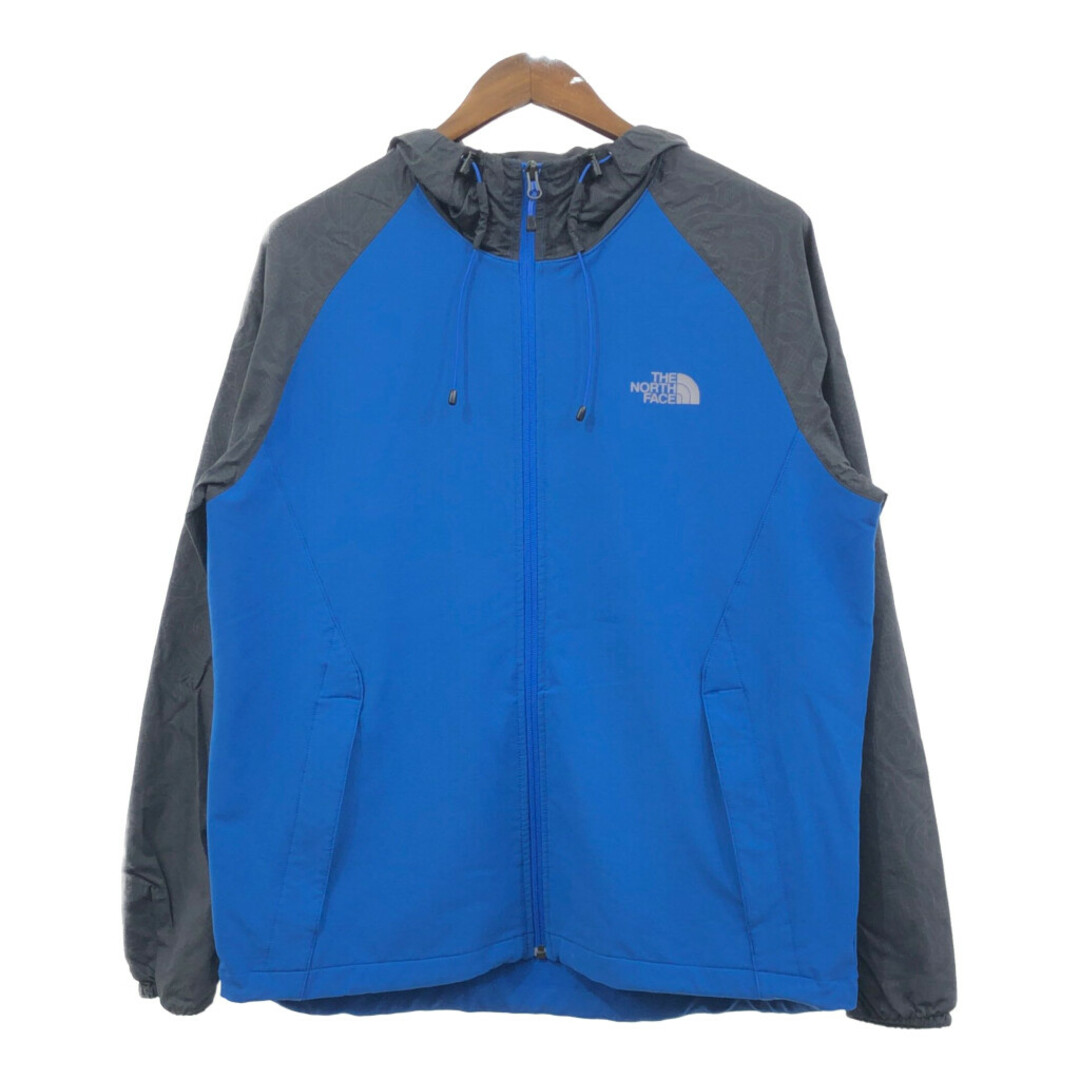 THE NORTH FACE(ザノースフェイス)のTHE NORTH FACE ノースフェイス ウィンドブレーカー ジャケット アウトドア ワンポイントロゴ ブルー (メンズ L) 中古 古着 Q4532 メンズのジャケット/アウター(その他)の商品写真