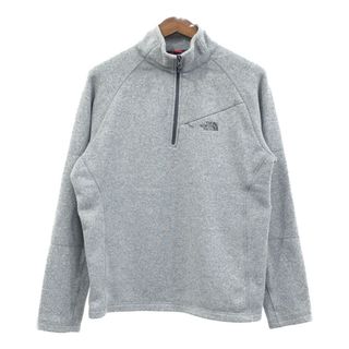 ザノースフェイス(THE NORTH FACE)のTHE NORTH FACE ノースフェイス ハーフジップ フリースジャケット アウトドア 霜降り グレー (メンズ M) 中古 古着 Q4533(その他)