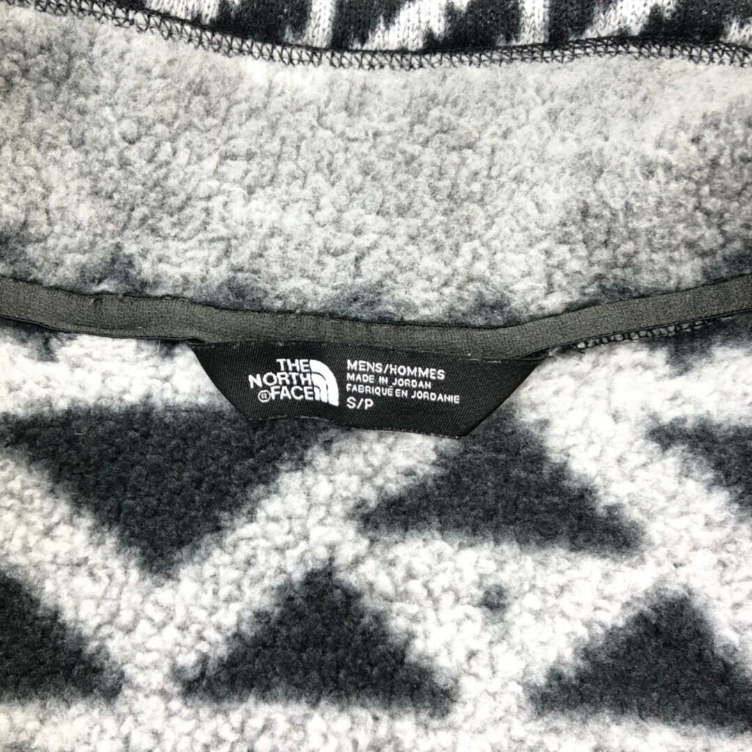 THE NORTH FACE(ザノースフェイス)のTHE NORTH FACE ノースフェイス ハーフジップ フリースジャケット アウトドア 総柄 グレー (メンズ S) 中古 古着 Q4542 メンズのジャケット/アウター(その他)の商品写真