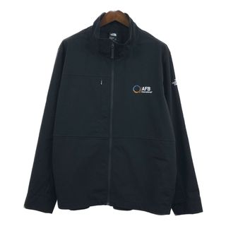 ザノースフェイス(THE NORTH FACE)のTHE NORTH FACE ノースフェイス ソフトシェルジャケット アウトドア 企業ロゴ ブラック (メンズ 3XL) 中古 古着 Q4552(その他)