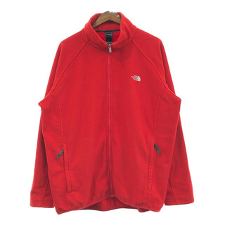 ザノースフェイス(THE NORTH FACE)のTHE NORTH FACE ノースフェイス フリースジャケット アウトドア 大きいサイズ ロゴ レッド (メンズ 2XL) 中古 古着 Q4534(その他)