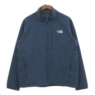 ザノースフェイス(THE NORTH FACE)のTHE NORTH FACE ノースフェイス ソフトシェルジャケット アウトドア ロゴ ネイビー (メンズ XL) 中古 古着 Q4535(その他)