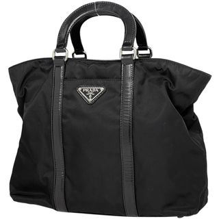 プラダ(PRADA)のプラダ ロゴプレート ハンドバッグ レディース 【中古】(ハンドバッグ)