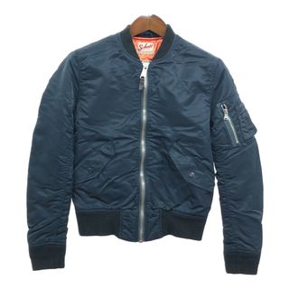 ショット(schott)の90年代 USA製 Schott ショット MA-1 フライトジャケット ミリタリー ネイビー (レディース XS) 中古 古着 Q4584(その他)