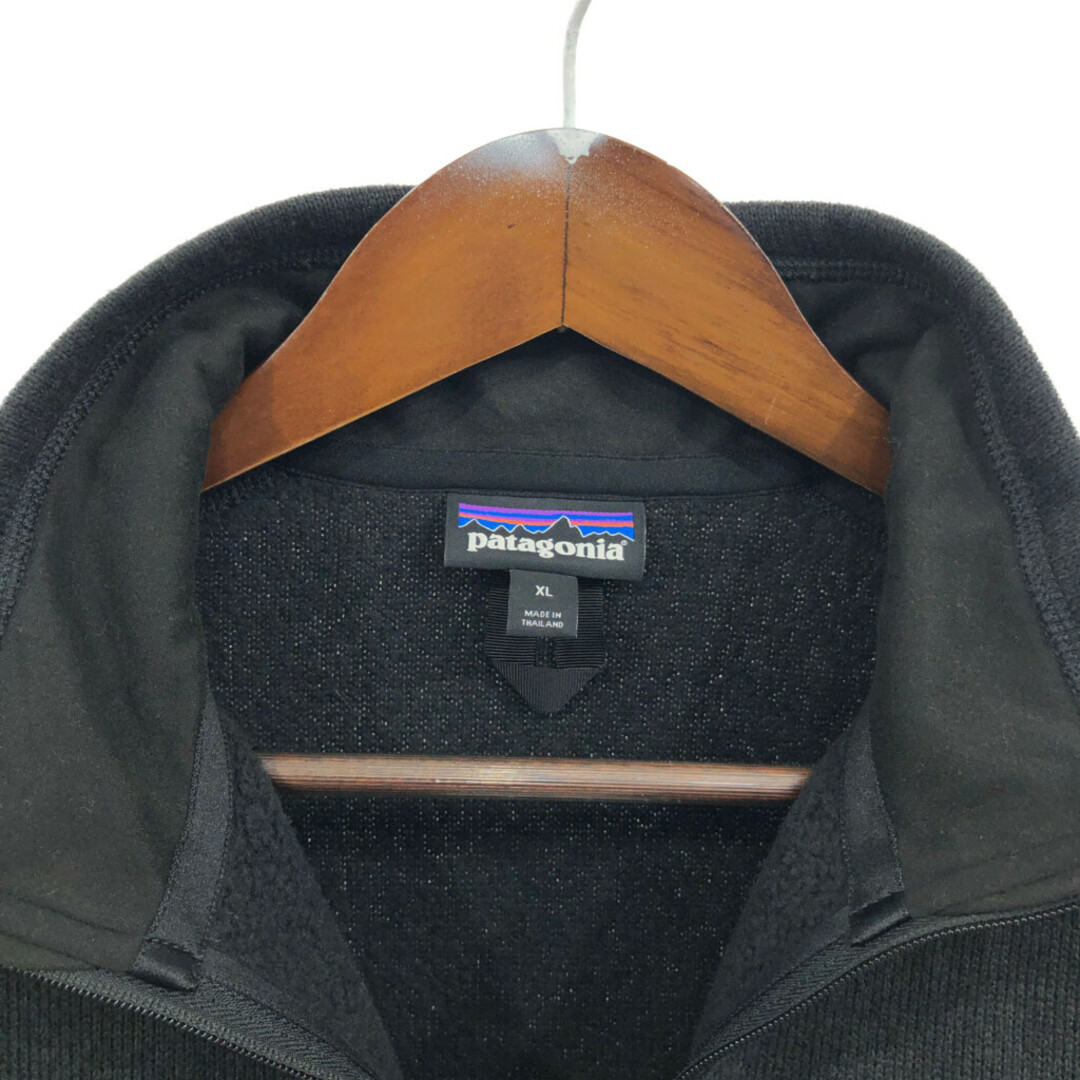 patagonia(パタゴニア)のpatagonia パタゴニア ハーフジップ ベターセーター フリースジャケット 企業ロゴ アウトドア ブラック (メンズ XL) 中古 古着 Q4593 メンズのジャケット/アウター(その他)の商品写真