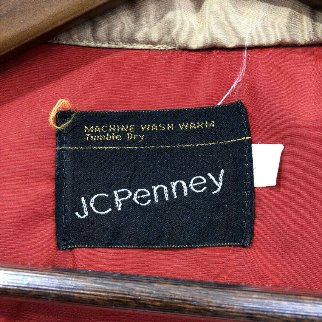 70年代 USA製 J.C.PENNEY ジェーシーペニー ダウンベスト アウトドア ヴィンテージ 防寒 ベージュ (メンズ L) 中古 古着 Q4603 メンズのジャケット/アウター(スタジャン)の商品写真