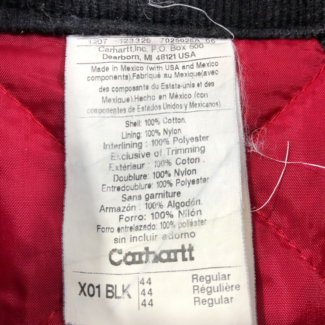 carhartt(カーハート)の90年代 Carhartt カーハート オールインワン ワーク ダック地 ブラック (メンズ 44 R) 中古 古着 Q4614 レディースのパンツ(オールインワン)の商品写真