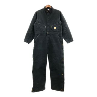 carhartt - 90年代 Carhartt カーハート オールインワン ワーク ダック地 ブラック (メンズ 44 R) 中古 古着 Q4614