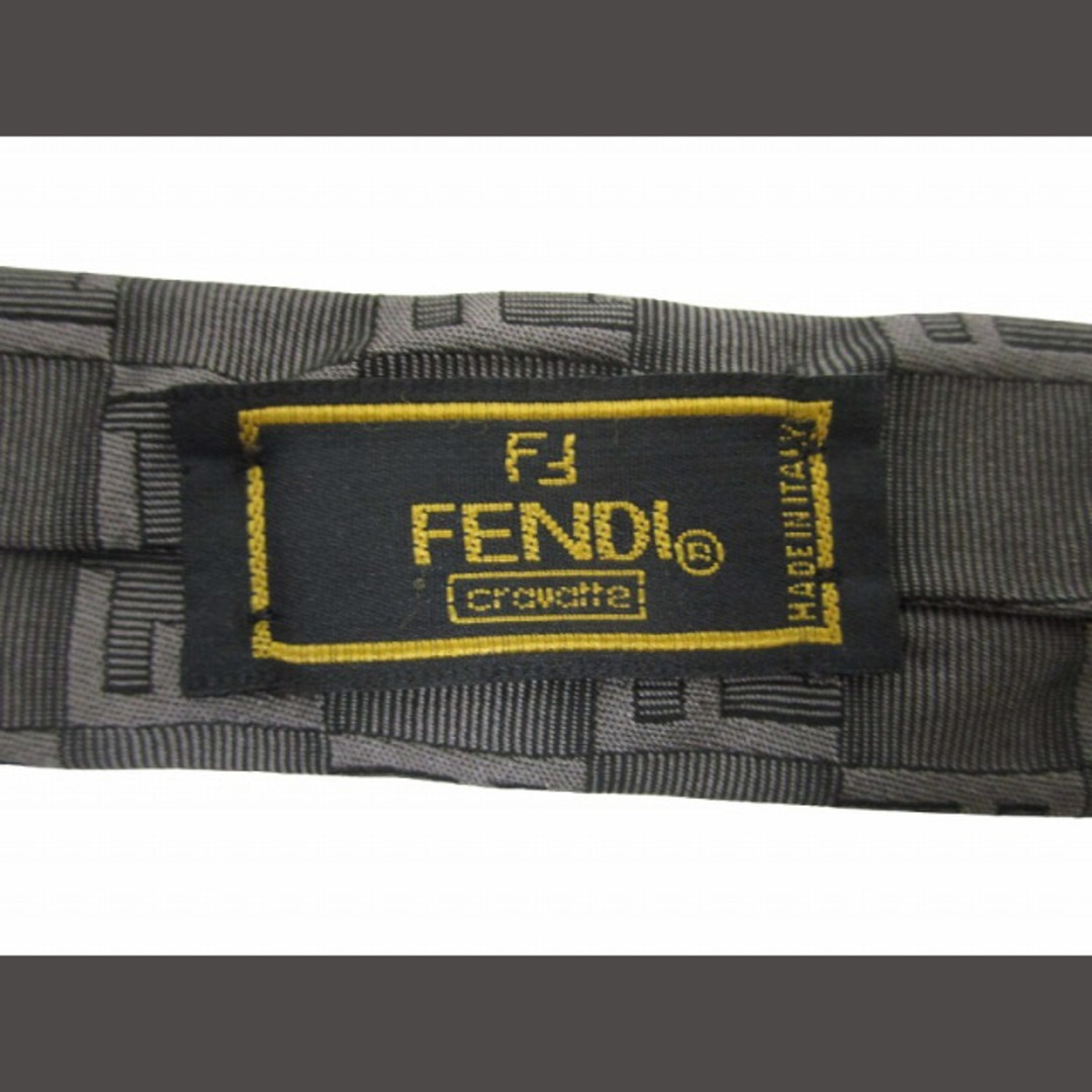 FENDI(フェンディ)のフェンディ FENDI ズッカ柄 ネクタイ シルク 灰色 グレー ■GY14 メンズのファッション小物(ネクタイ)の商品写真