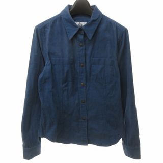 アルマーニエクスチェンジ(ARMANI EXCHANGE)のアルマーニエクスチェンジ オープンカラーシャツ コーデュロイ コットン 青 S(シャツ)