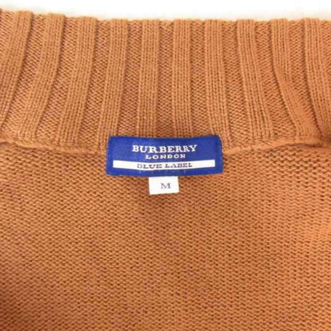 BURBERRY BLUE LABEL(バーバリーブルーレーベル)のバーバリーブルーレーベル ニット カーディガン ロゴ 刺繍 ウール 茶 M レディースのトップス(カーディガン)の商品写真