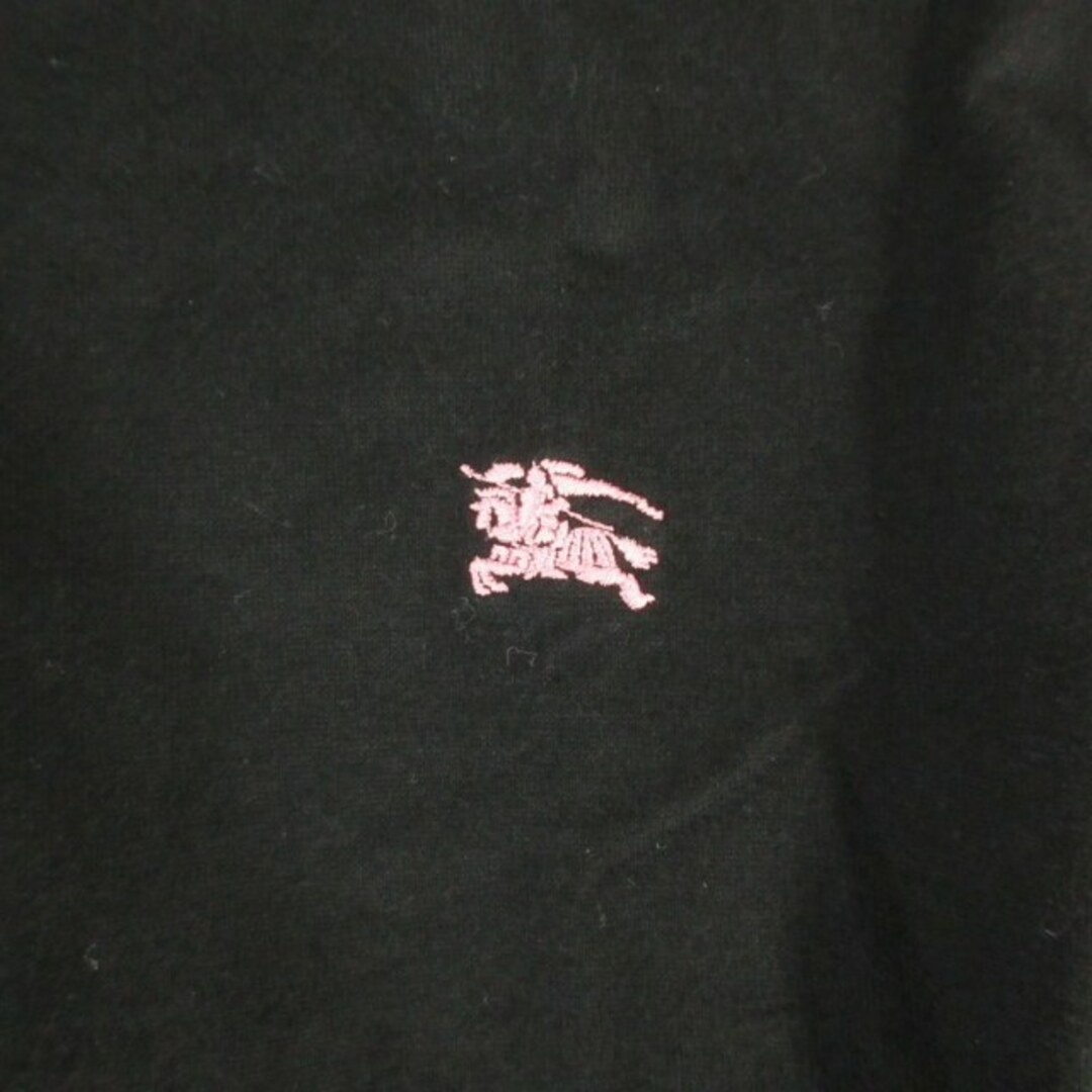 BURBERRY BLACK LABEL(バーバリーブラックレーベル)のバーバリーブラックレーベル ポロシャツ ロゴ 刺繍 袖 ボーダー 半袖 黒 2 メンズのトップス(ポロシャツ)の商品写真