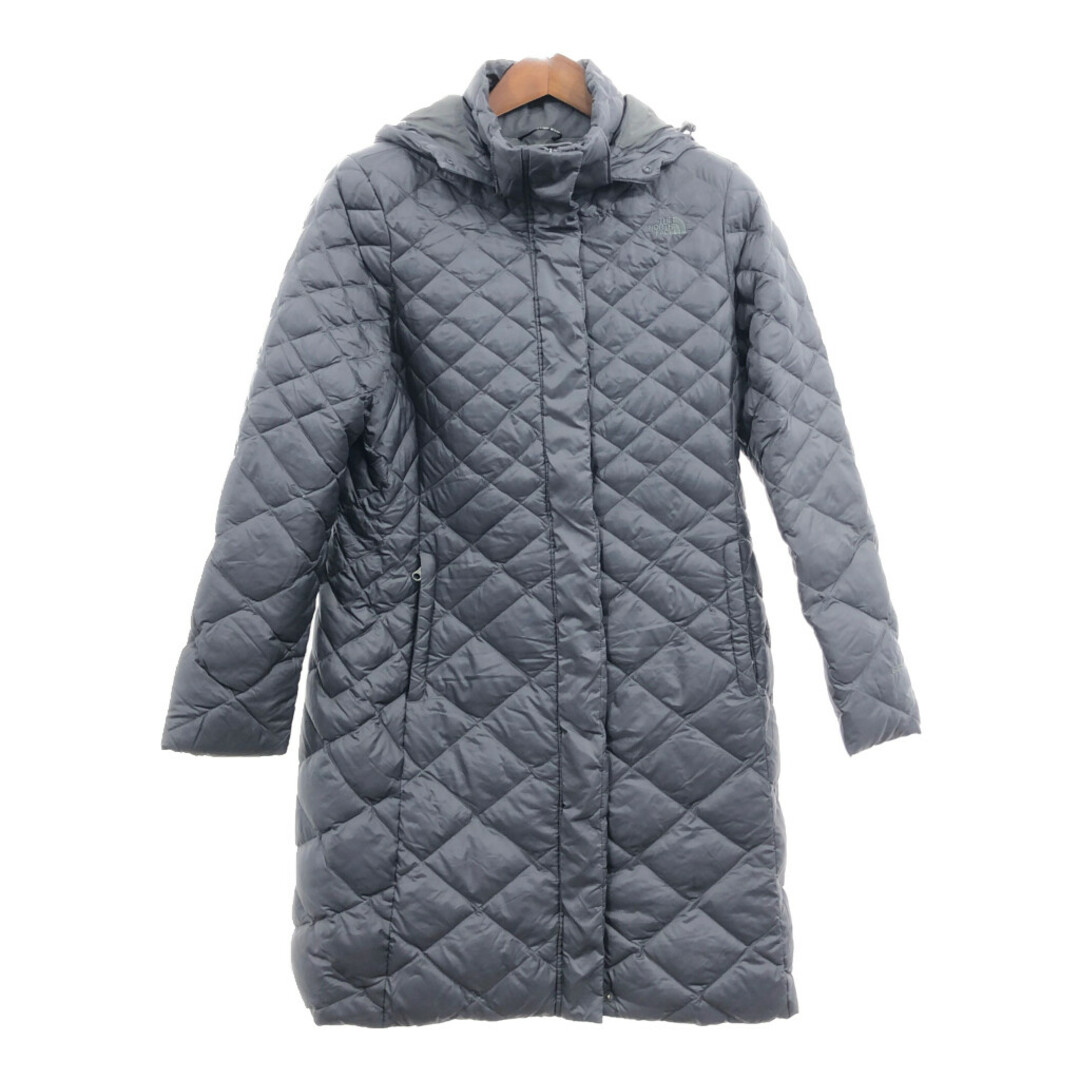 THE NORTH FACE(ザノースフェイス)のTHE NORTH FACE ノースフェイス キルティング ダウンコート アウトドア 防寒 550フィル ブラック (レディース L) 中古 古着 Q4635 レディースのジャケット/アウター(ロングコート)の商品写真