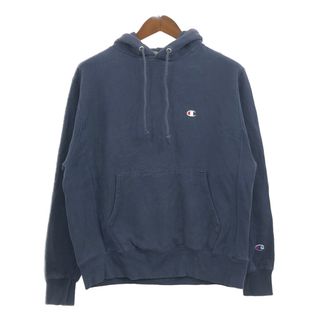 チャンピオン(Champion)のChampion チャンピオン REVERSE WEAVE リバースウィーブ スウェット パーカー ワンポイント ネイビー (メンズ M) 中古 古着 Q4626(パーカー)