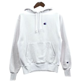 チャンピオン(Champion)のChampion チャンピオン REVERSE WEAVE リバースウィーブ スウェット パーカー ワンポイント ホワイト (メンズ M) 中古 古着 Q4629(パーカー)