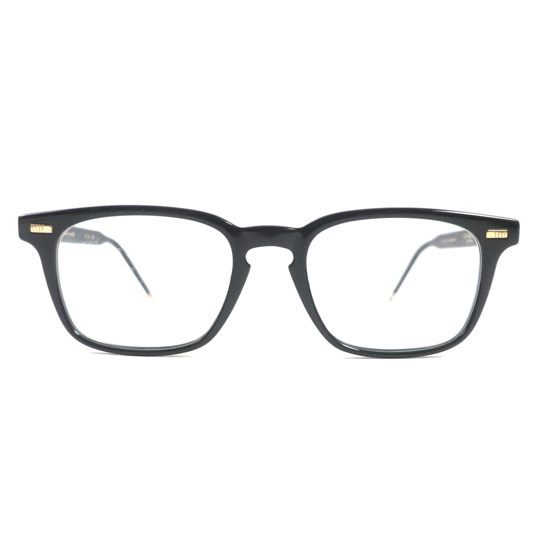 THOM BROWNE(トムブラウン)の良品▼THOM BROWNE トムブラウン TB-402-A-BLK-52 ウエリントン メガネ 眼鏡 アイウェア ブラック 52□20-146 日本製 メンズ メンズのファッション小物(サングラス/メガネ)の商品写真