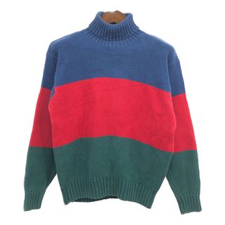 ギャップ(GAP)の90年代 GAP ギャップ OLD GAP タートルネック コットン ニット セーター マルチカラー (メンズ M) 中古 古着 Q4630(ニット/セーター)