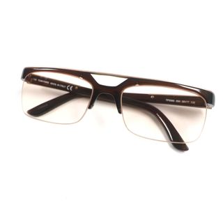 トムフォード(TOM FORD)の良品▼TOM FORD トムフォード TF5069 グラデーション カラーレンズ ロゴ金具 ハーフリム メガネ 眼鏡 アイウェア クリアブラウン 55□17 135 ケース付き イタリア製 メンズ(サングラス/メガネ)