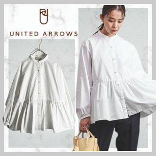 ユナイテッドアローズ(UNITED ARROWS)の401＊ユナイテッドアローズ SPONGY パールモチーフ ペプラム ブラウス(シャツ/ブラウス(長袖/七分))