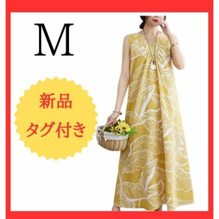 【新品】韓国　夏　ロングワンピース　2XL　Vネック　レトロ風 フェミニン(ロングワンピース/マキシワンピース)