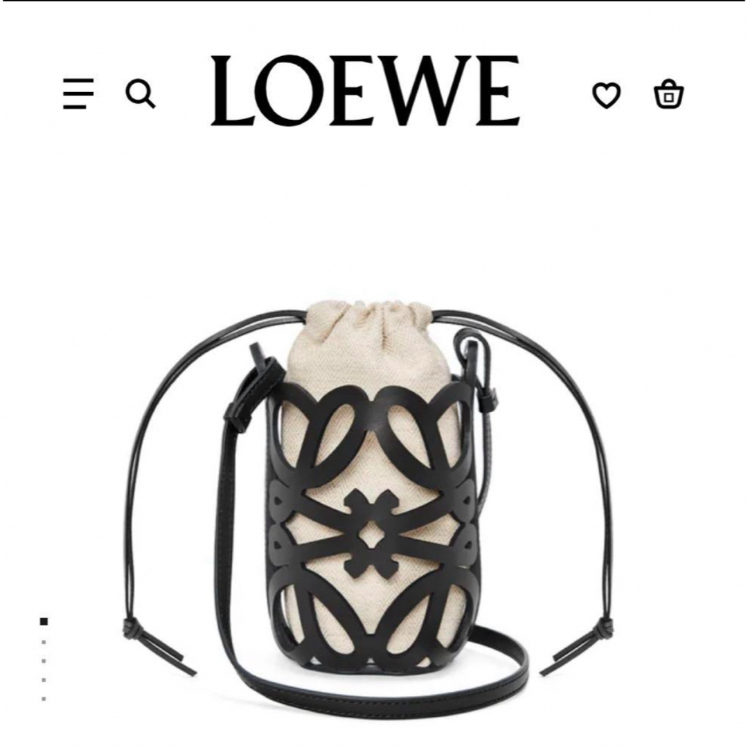 LOEWE(ロエベ)の美品LOEWE ロエベ ポケット アナグラムカットアウトバック ブラック黒 レディースのバッグ(ショルダーバッグ)の商品写真