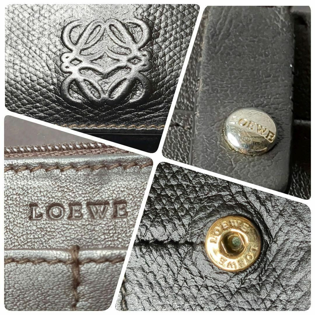 LOEWE(ロエベ)の【美品】ロエベ 二つ折り長財布 アナグラム レザー／ブラック レディースのファッション小物(財布)の商品写真