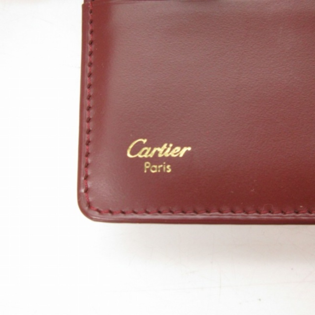 Cartier(カルティエ)のカルティエ マストライン 二つ折り財布 ウォレット ロゴ 型押し ボルドー レディースのファッション小物(財布)の商品写真