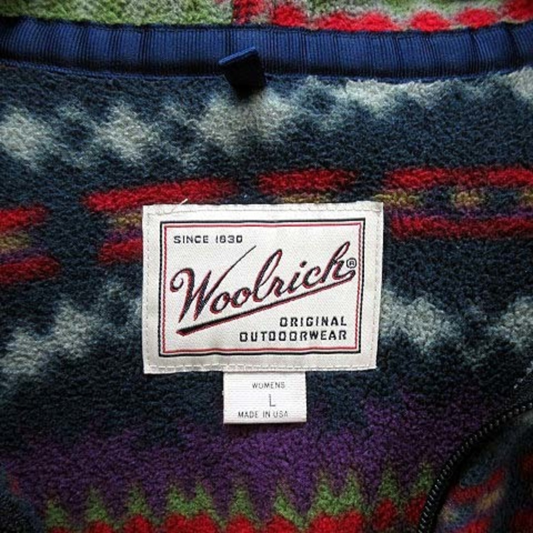 WOOLRICH(ウールリッチ)のウールリッチ 90s ネイティブ フリース フーディ ジャケット USA製 L レディースのジャケット/アウター(ブルゾン)の商品写真