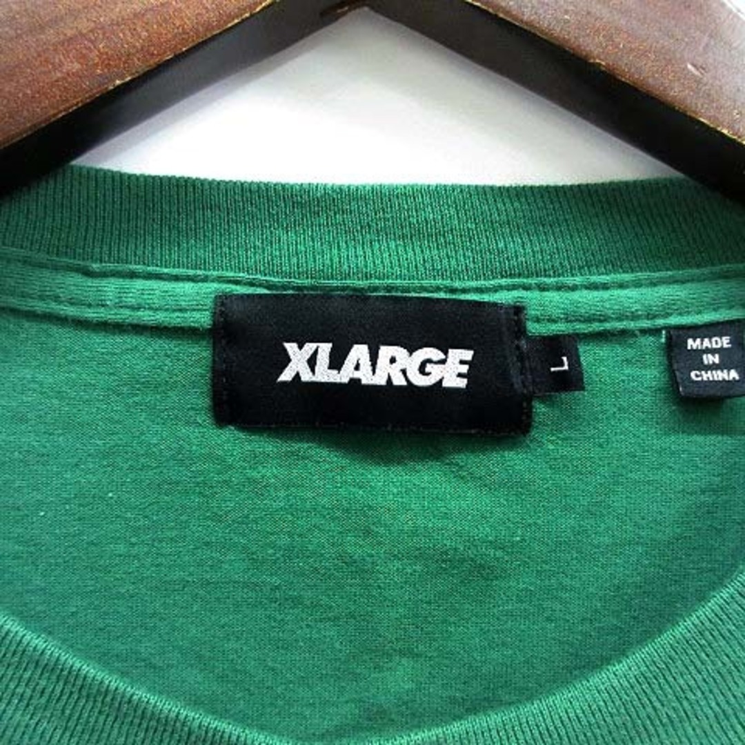 エクストララージ ミニ スタンダード ロゴ 長袖 ポケット Tシャツ グリーン メンズのトップス(Tシャツ/カットソー(七分/長袖))の商品写真