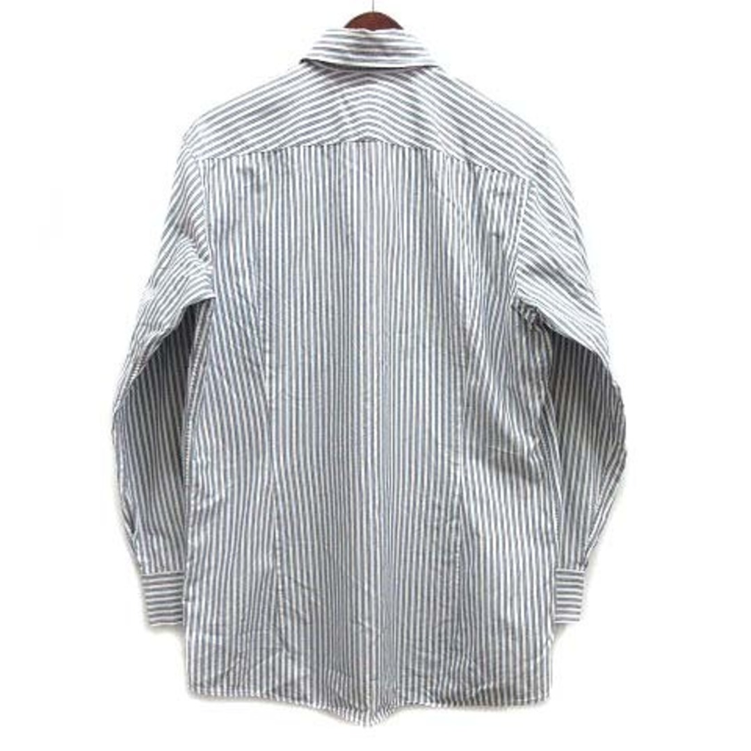 バーバリー ロンドン ストライプ シャツ 長袖 ホースマーク ホワイト ブルー メンズのトップス(シャツ)の商品写真