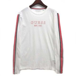 ゲス GUESS ラインスリーブ ロゴTシャツ 長袖 3BAND L/S TEE