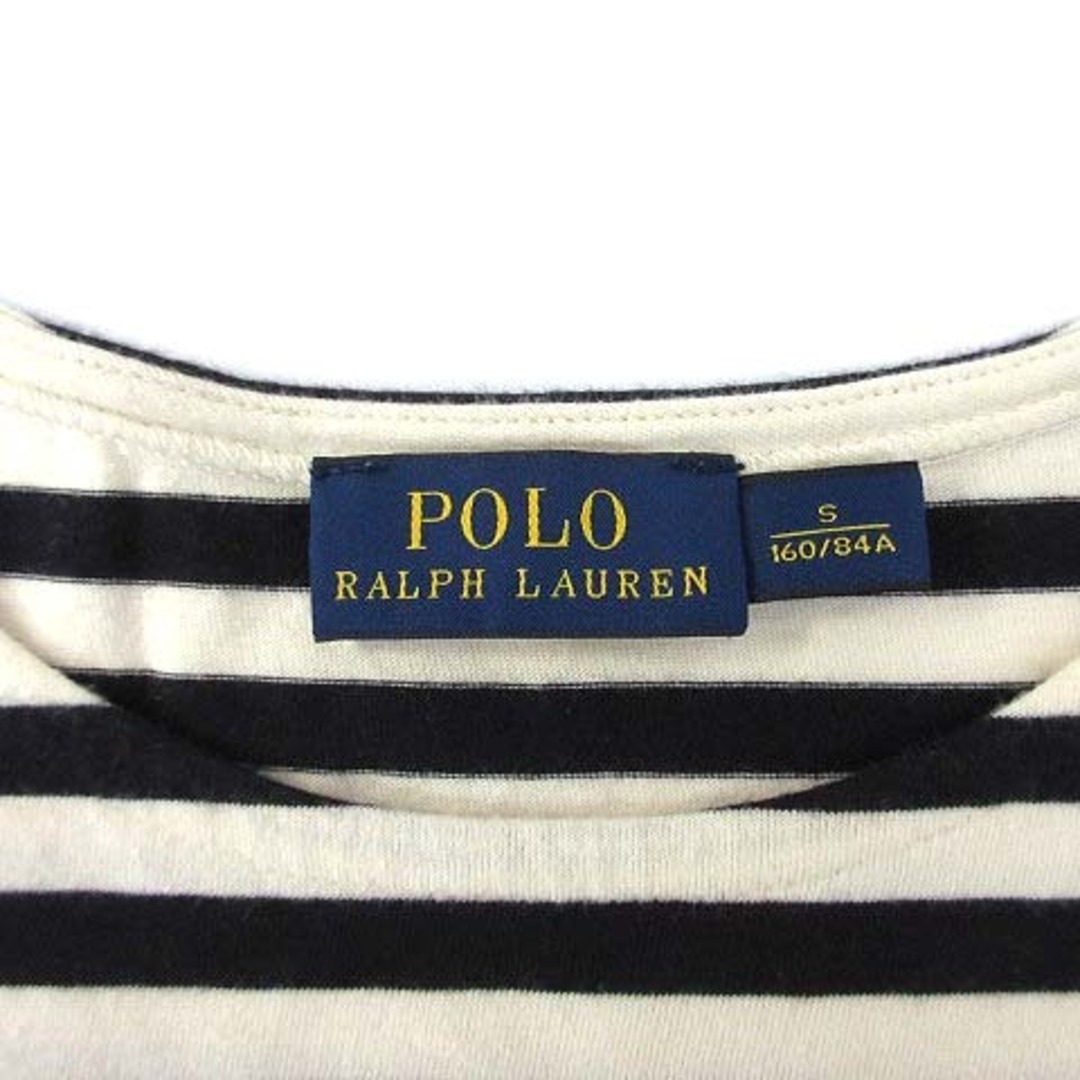 POLO RALPH LAUREN(ポロラルフローレン)のポロ ラルフローレン ボーダー ペプラム Tシャツ 半袖 ブラック オフホワイト レディースのトップス(Tシャツ(半袖/袖なし))の商品写真