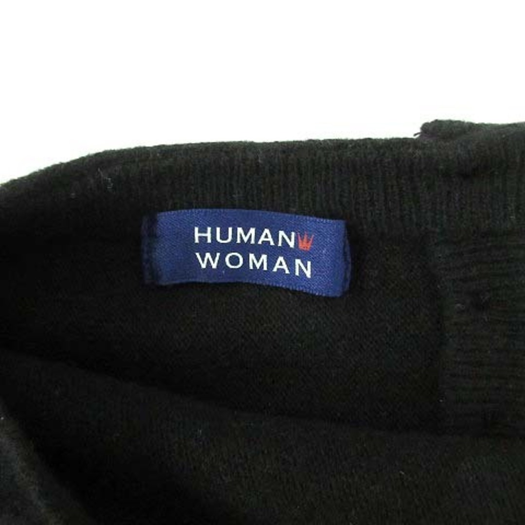 HUMAN WOMAN(ヒューマンウーマン)のヒューマンウーマン HUMAN WOMAN ウール ニット ワンピース 長袖 M レディースのワンピース(ミニワンピース)の商品写真