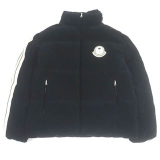 美品□MONCLER GENIUS 8 モンクレール ジーニアス 8 Palm Angels 23-24AW RAMSAU サイドライン ロゴワッペン コーデュロイ ダウンジャケット ブラック 3 ハンガー・ガーメント付き 正規品 メンズ(ダウンジャケット)