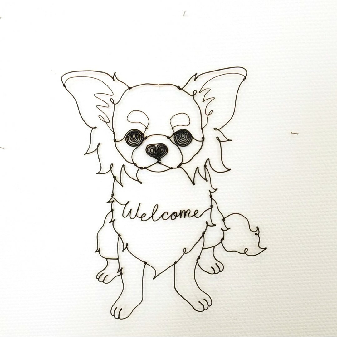 ロングコートチワワのワイヤーアート♪愛犬を癒しのインテリアに その他のペット用品(犬)の商品写真