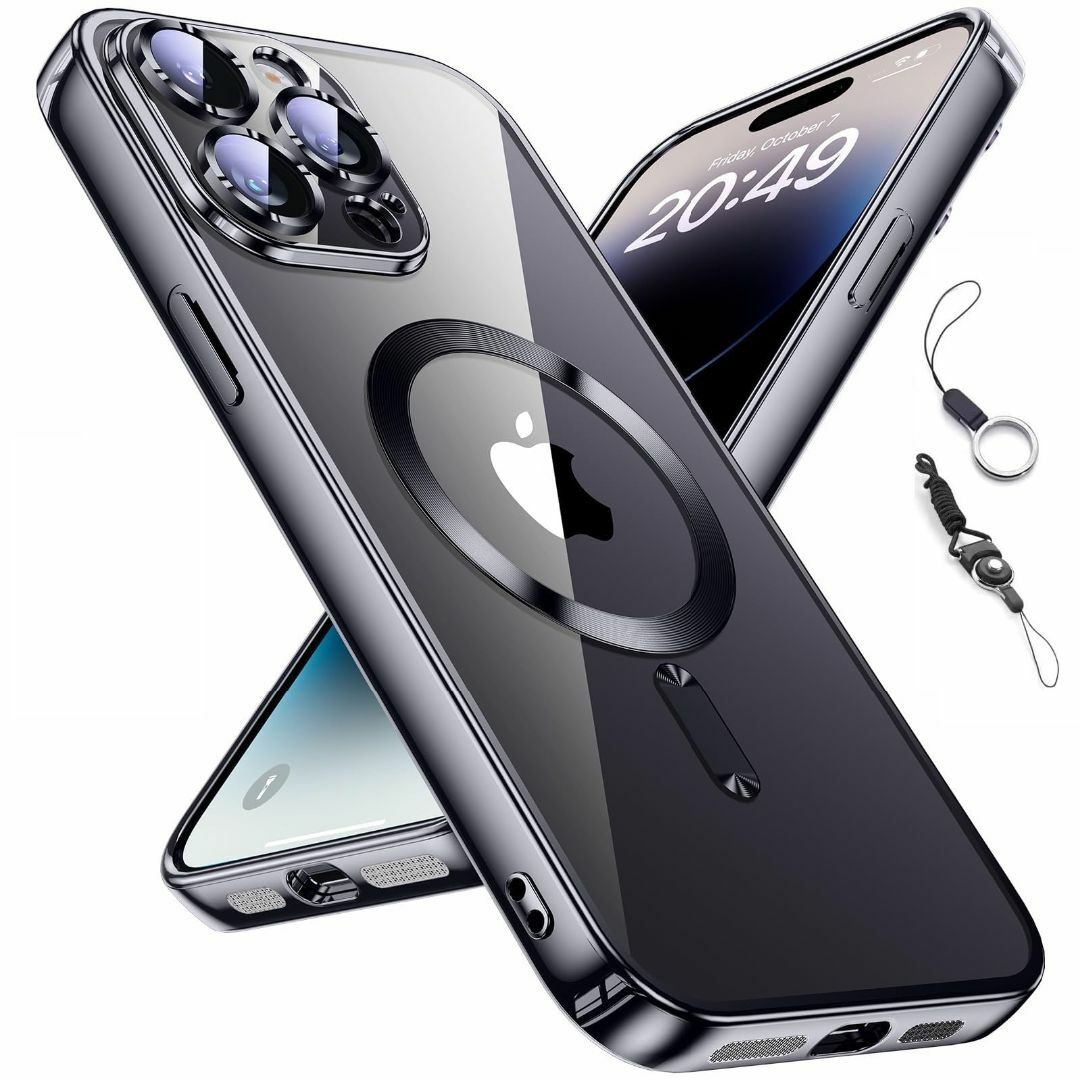 【色: ブラック2】【CD MagSafe】QAZWERT iPhone15 P スマホ/家電/カメラのスマホアクセサリー(その他)の商品写真