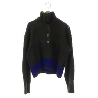 サカイ(sacai)のサカイ ロゴ ハイネック ニット セーター 長袖 ボーダー 1 チャコール 青(ニット/セーター)