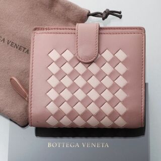ボッテガヴェネタ(Bottega Veneta)のK3668 ボッテガ イントレ 本革 バイカラー 二つ折 財布 箱付 イタリア製(財布)